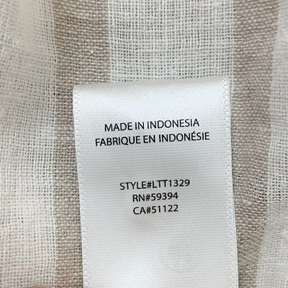Beachlunchlounge Linen Cotton Blend Women’s Size XL Lucy Striped Top